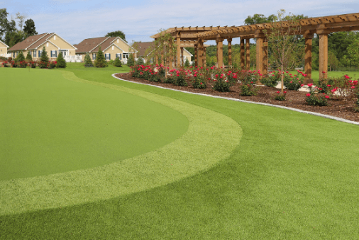 backyard putting green with several cut lengths